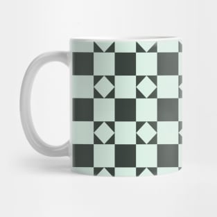 Green Puss in the Corner Patchwork Pattern Mug